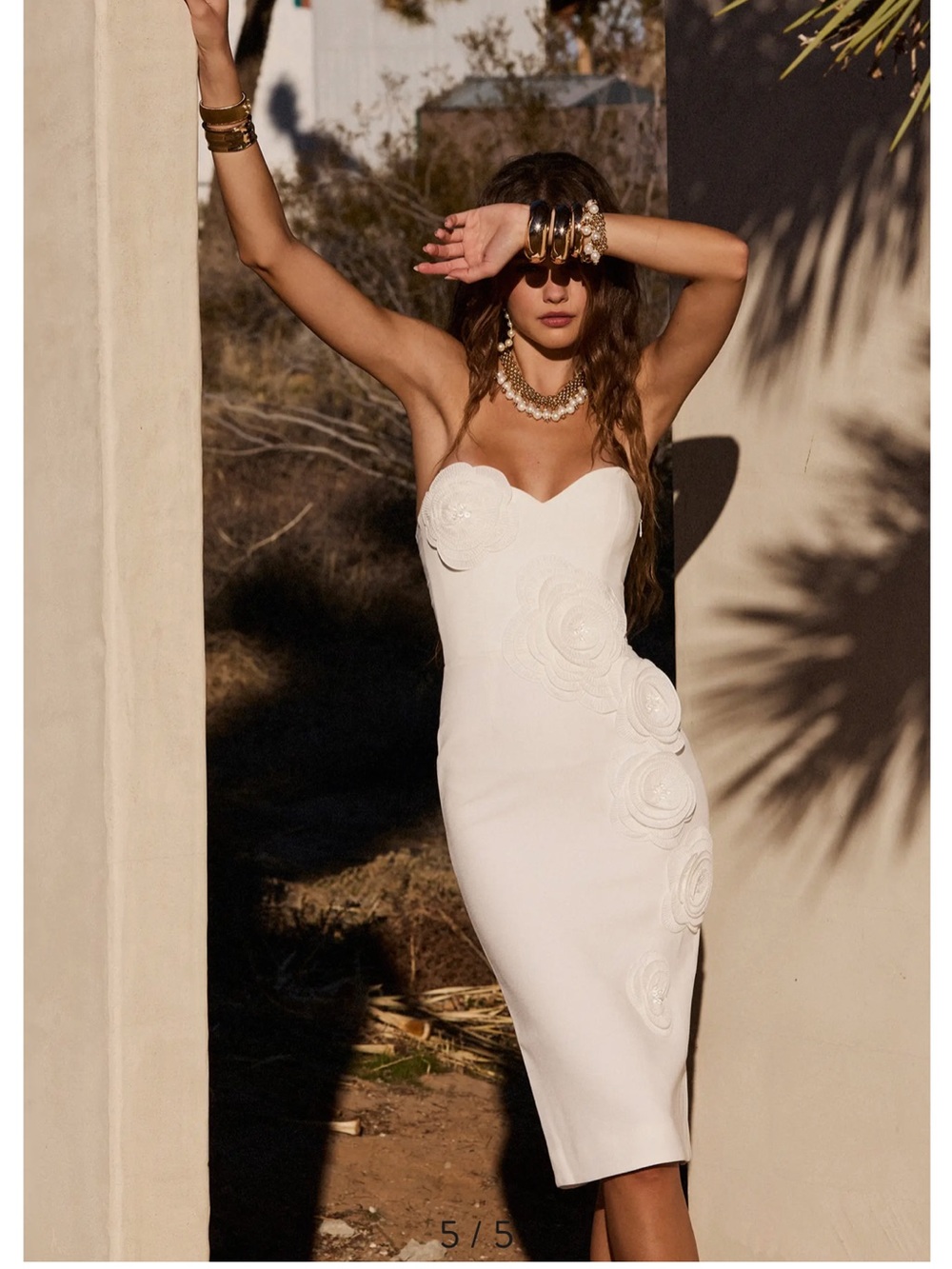 helsi kaia white 3d floral applique strapless midi bridal dress size small NEW - Picture 11 of 11